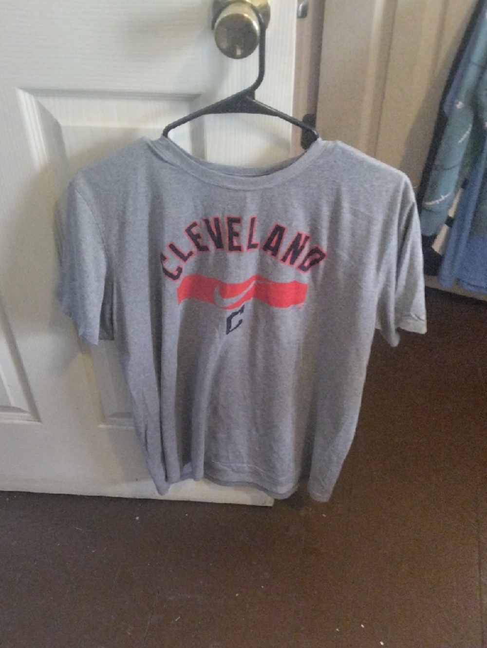 Nike Cleveland Gray Short Sleeve Tee with Red Logo